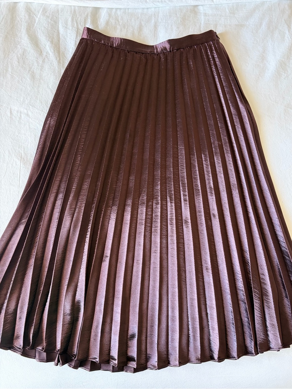 Rebecca Taylor Pleated Midi Skirt in Plum